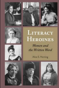 Cover of the book displaying pictures of literacy heroines.